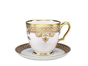 Чашка с блюдцем чайная 360 мл форма Александр III рисунок Рококо 