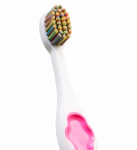 Детская зубная кисточка Розовая 1+